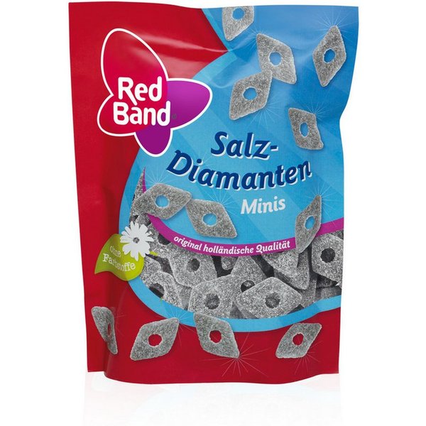 Red Band Süßigkeit, Red Band Lakritz Salzdiamanten Minis Premium Stehbeutel 200g