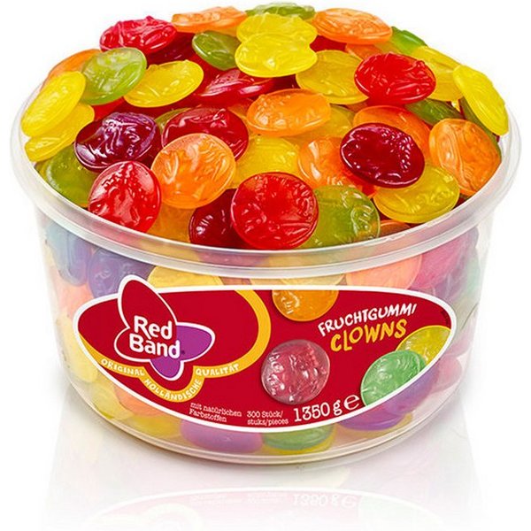 Red Band Süßigkeit, Red Band Clowns Fruchtgummi bunte Taler mit Fruchtgeschmack 1350g