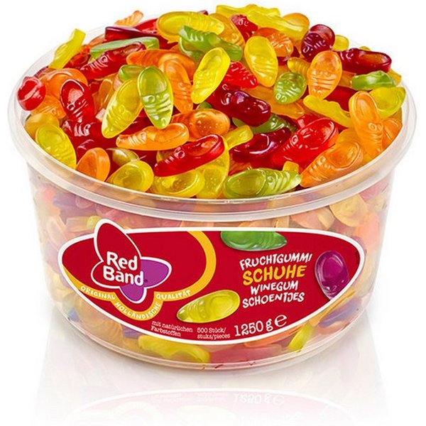 Red Band Süßigkeit, Red Band Fruchtgummi Schuhe mit Fruchtgeschmack 5fach sortiert 1250g