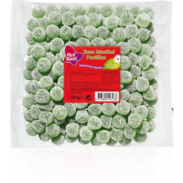 Red Band Süßigkeit, Red Band Euca Menthol Pastillen extrastark und gezuckert 500g