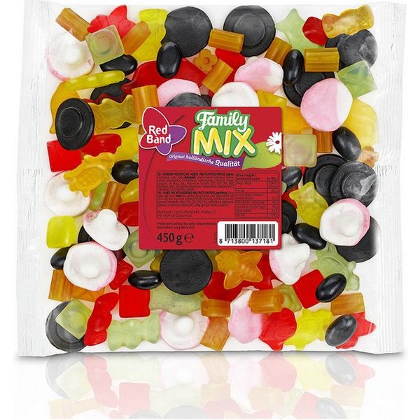Red Band Süßigkeit, Red Band Family Mix bunte Mischung mit leckerem Lakritz 450g