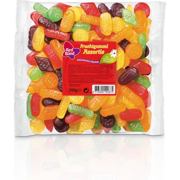 Red Band Süßigkeit, Red Band Fruchtgummi Assortie buntes Englisches Weingummi 500g