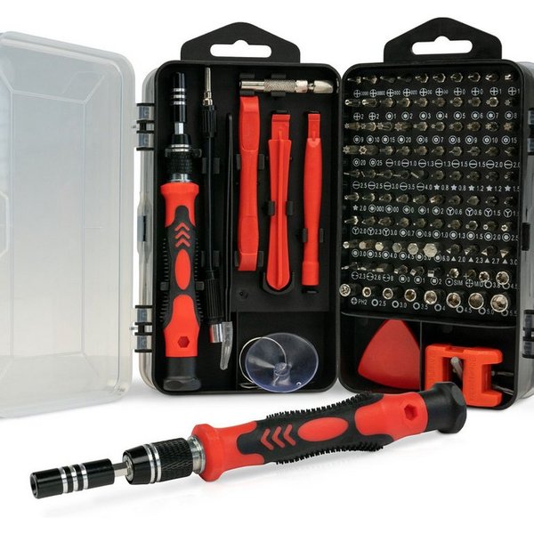 Red Tools Bit-Set Feinmechanik - Reparatur-Set - 123 Teile - viel Zubehör, Bit-Set, 123-St., Feinmechanik, Präzisions-Schraubendreher-Bits, Demontage-Zubehör, K
