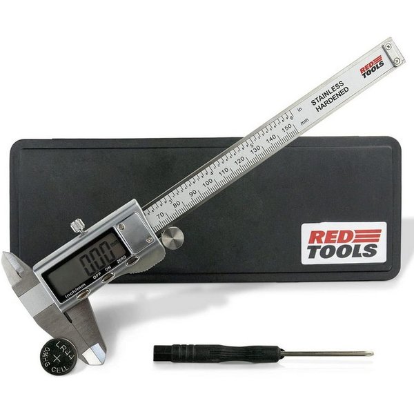 Red Tools Messschieber Digital - Messwerkzeug mit LCD-Display - 0-150 mm / 0-6 Zoll