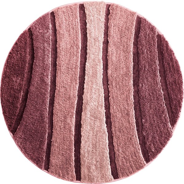 REDBEST Badematte Badematte "Louisville", Höhe 20 mm, rund, Streifen/Hoch- Tiefstruktur