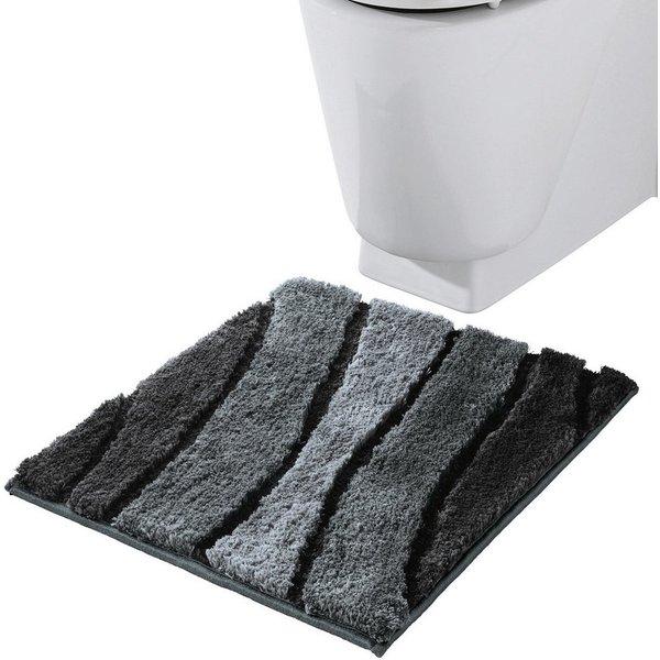 REDBEST Badematte WC-Vorlage "Louisville", Höhe 20 mm, eckig, Streifen/Hoch- Tiefstruktur