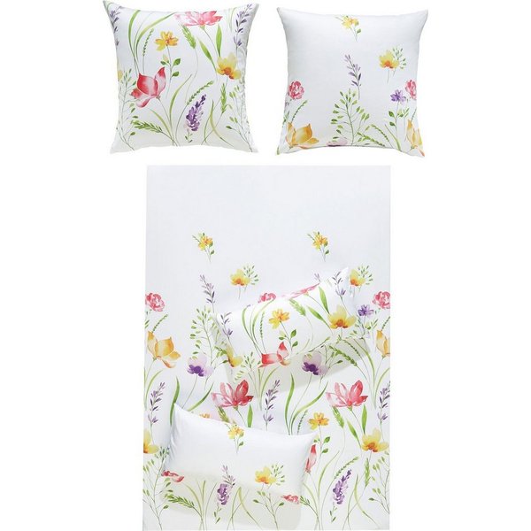 REDBEST Bettwäsche Bettwäsche, Mako-Satin, Satin Blumen