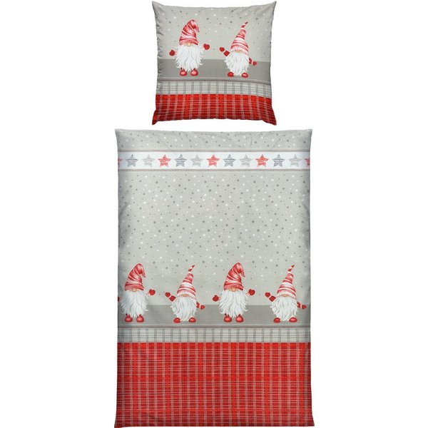 REDBEST Bettwäsche Bettwäsche, Baumwolle, Flanell Motiv: Wichtel