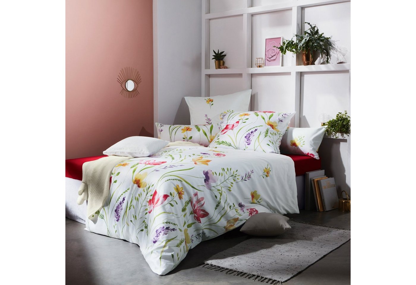REDBEST Bettwäsche Bettwäsche, Mako-Satin, Satin Blumen – Bild 3 von 5