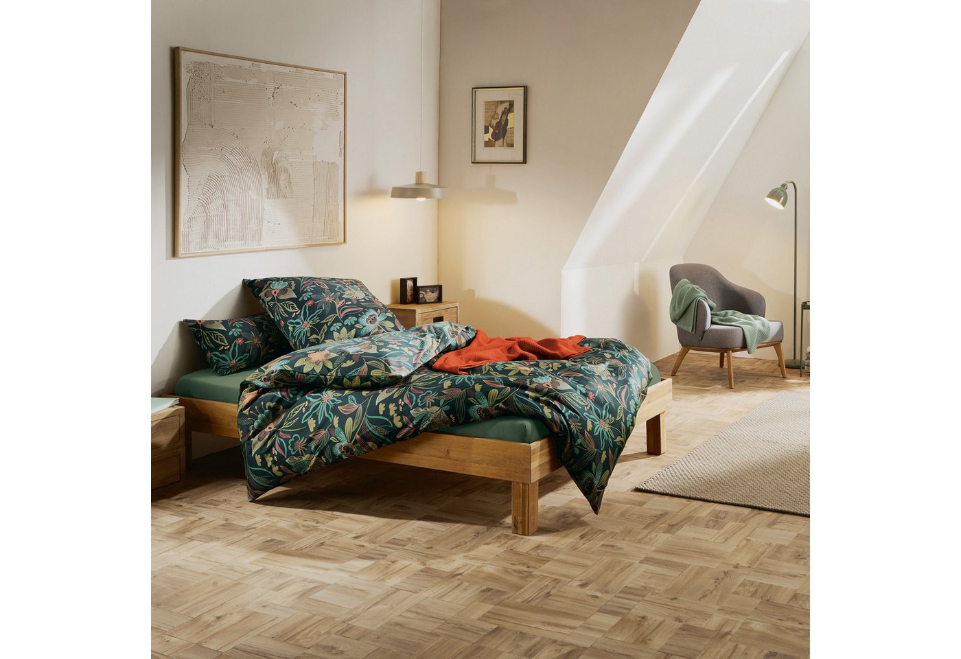 REDBEST Bettwäsche Bettwäsche, Mako-Satin, Satin Blumen – Bild 3 von 5