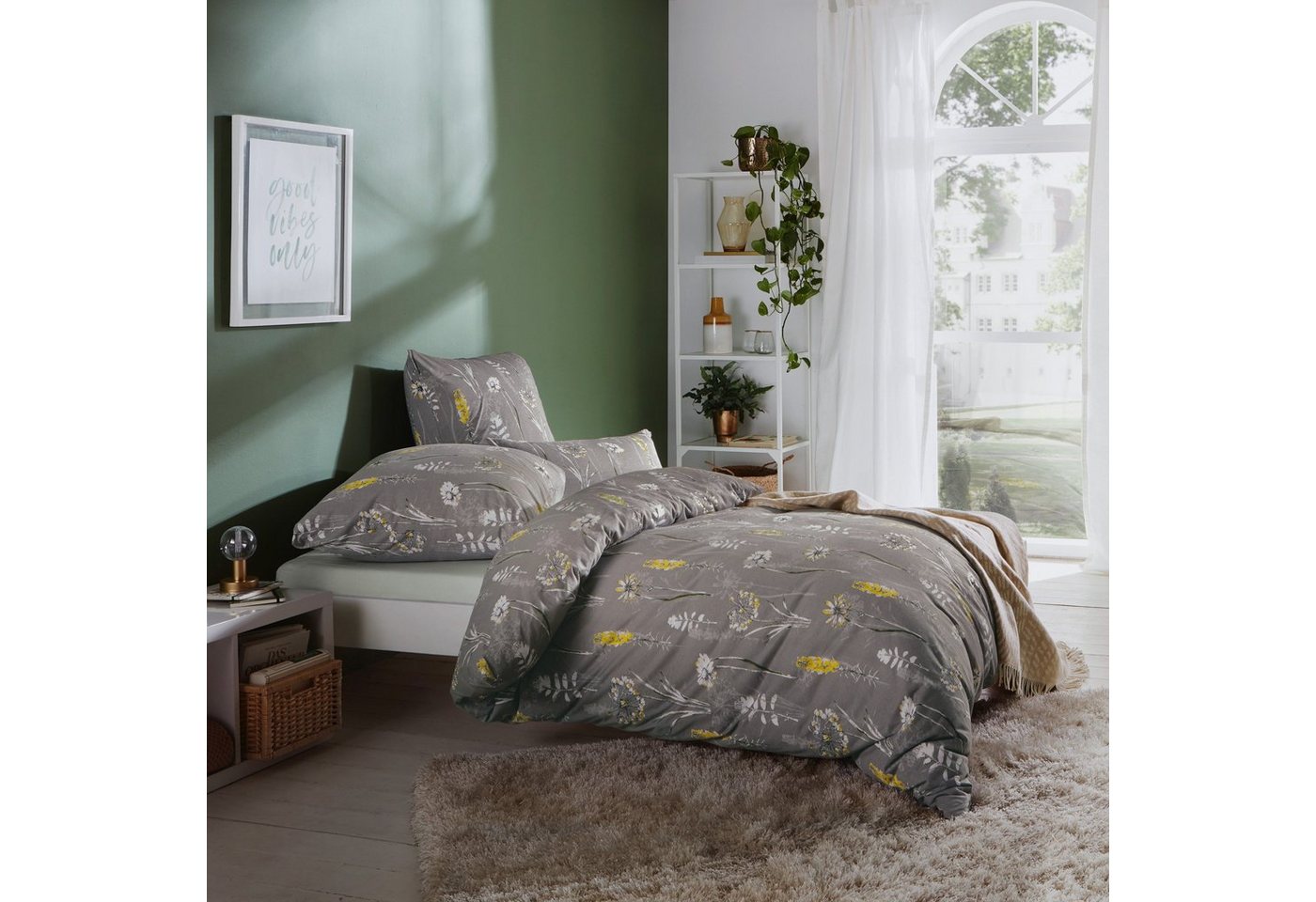 REDBEST Bettwäsche Bettwäsche, Jersey, Single-Jersey Blumen – Bild 3 von 5