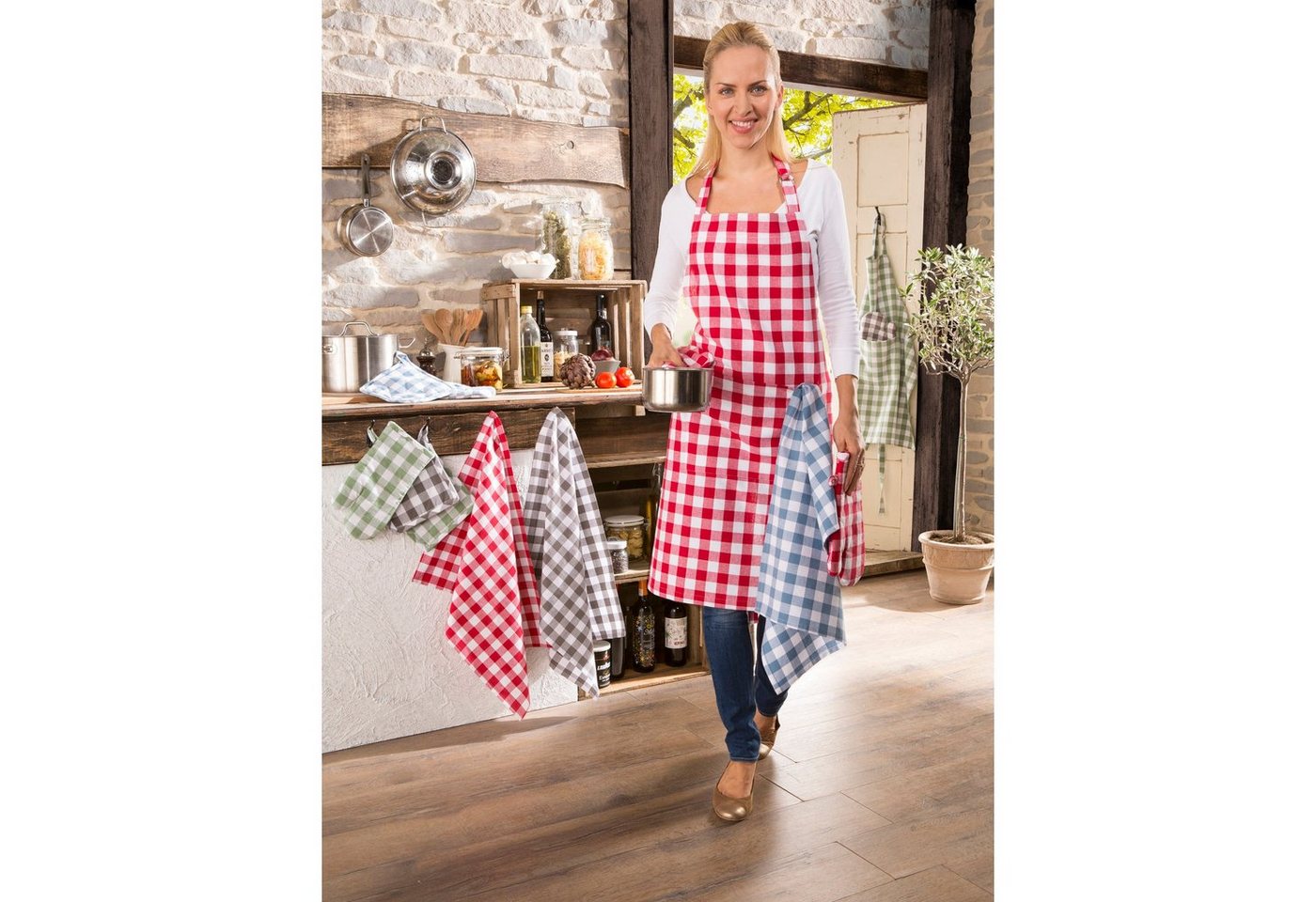 REDBEST Geschirrtuch Geschirrtuch "Nashville" 3er-Pack, Baumwolle Karo – Bild 2 von 3