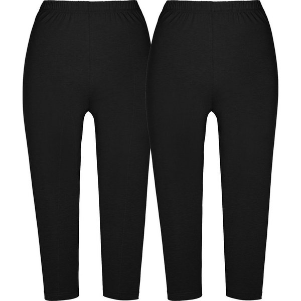 REDBEST Jogginghose Damen-Capri-Leggings im 2er-Pack Uni