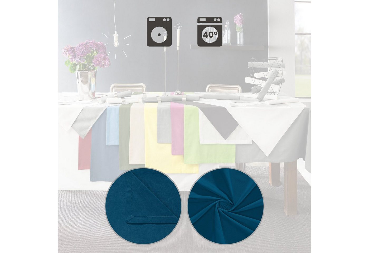 REDBEST Stoffserviette Serviette 6er-Pack "Seattle", Baumwolle Uni – Bild 3 von 5