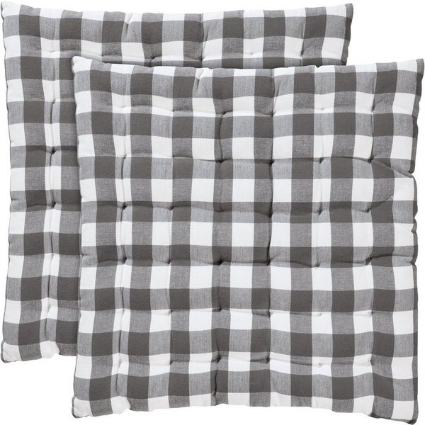 REDBEST Stuhlkissen Stuhlkissen "Nashville" 2er-Pack, Karo/Landhaus