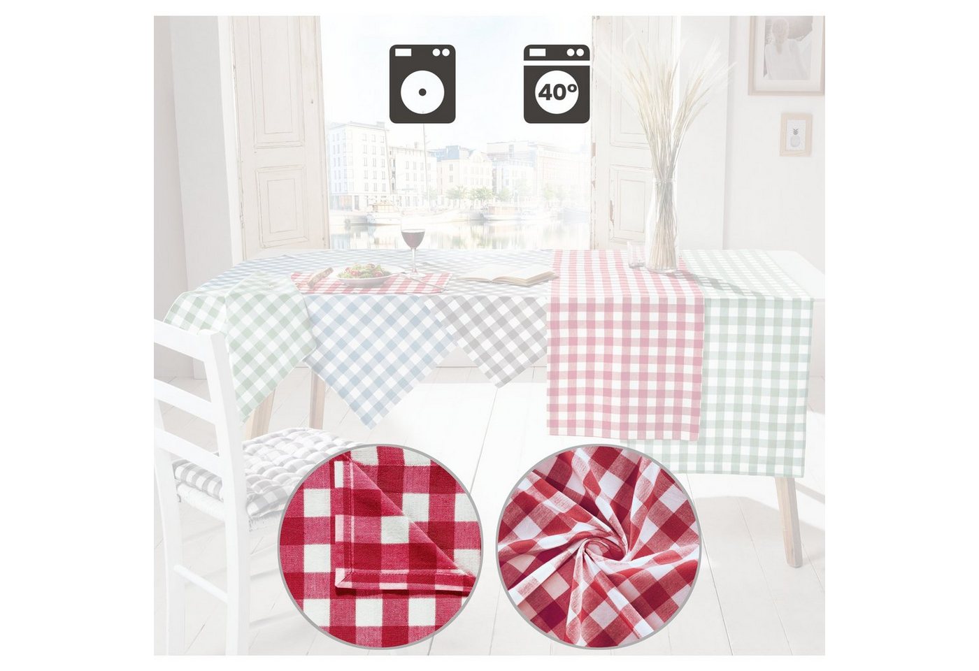 REDBEST Tischdecke Tischdecke "Nashville", Baumwolle Karo/Landhaus – Bild 5 von 5