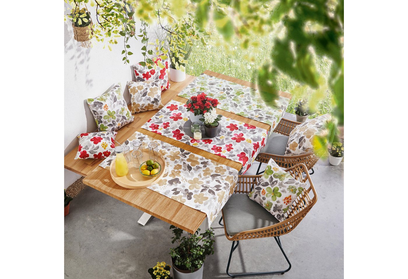 REDBEST Tischdecke Tischläufer, Baumwolle Blumen – Bild 2 von 5