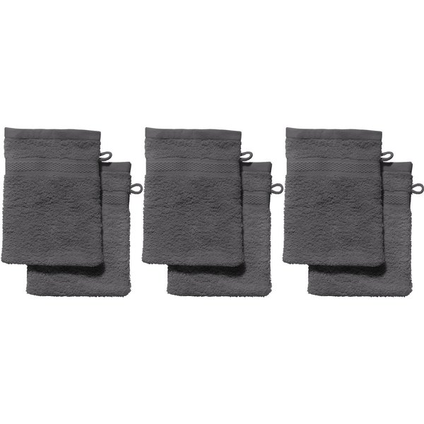 REDBEST Waschhandschuh Waschhandschuh "Chicago" 6er-Pack, Frottier, Walk-Frottier Uni
