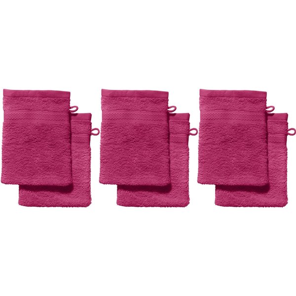 REDBEST Waschhandschuh Waschhandschuh "Chicago" 6er-Pack, Frottier, Walk-Frottier Uni