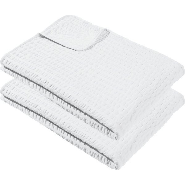 Wohndecke Sommerdecke "Detroit" 2er-Pack, REDBEST, Microfaser-Seersucker Uni