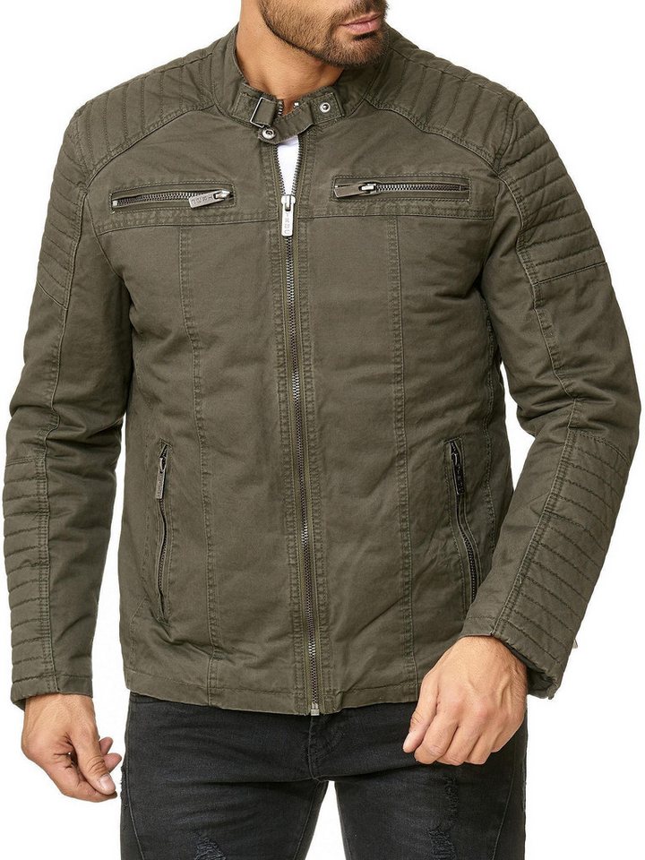 RedBridge Bikerjacke robuste Bickerjacke mit Reißverschluss und kurzem Stehkragen – Bild 3 von 4