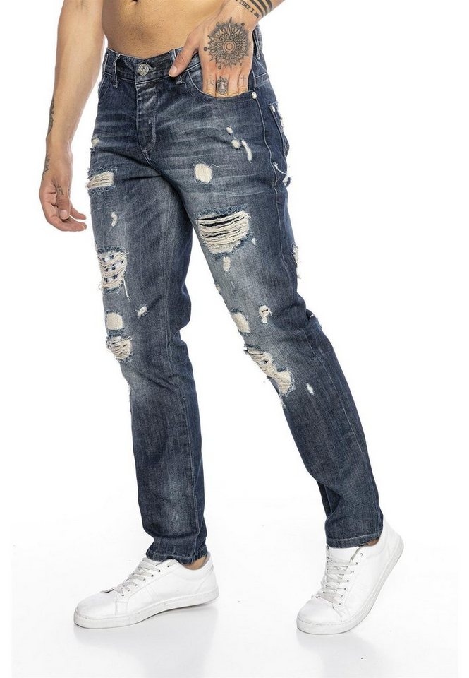 RedBridge Destroyed-Jeans Rebel Stil Regular Fit Premium Qualität – Bild 2 von 5