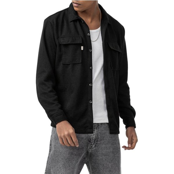 RedBridge Langarmhemd mit Brusttaschen Cordhemd mit Knopfleiste Casual
