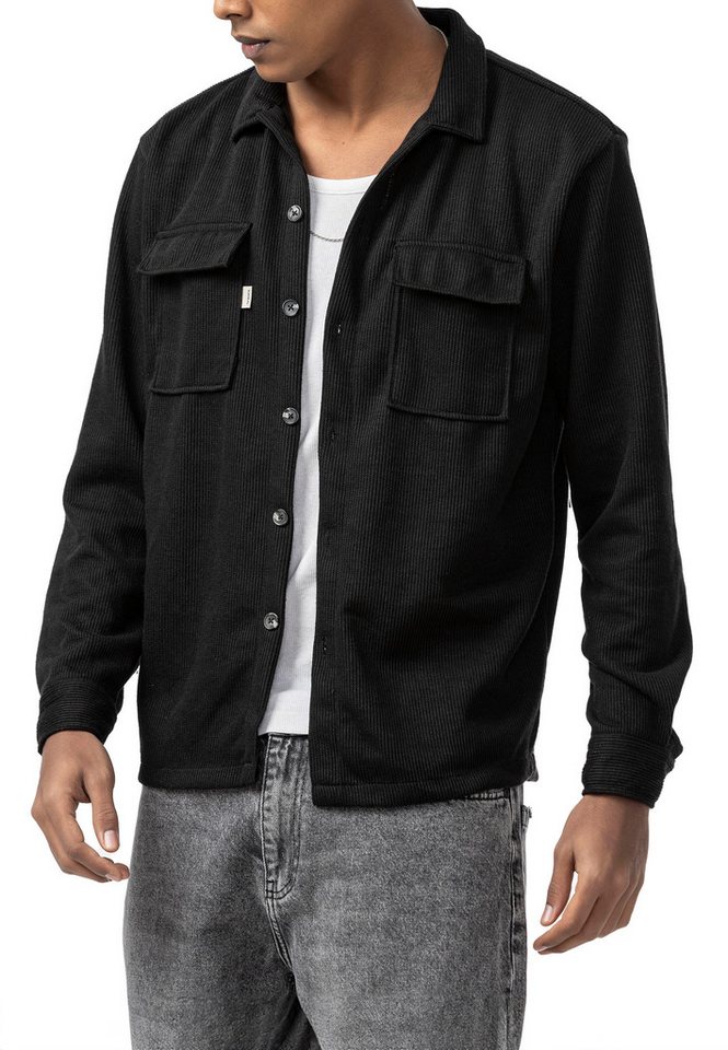RedBridge Langarmhemd mit Brusttaschen Cordhemd mit Knopfleiste Casual – Bild 2 von 5