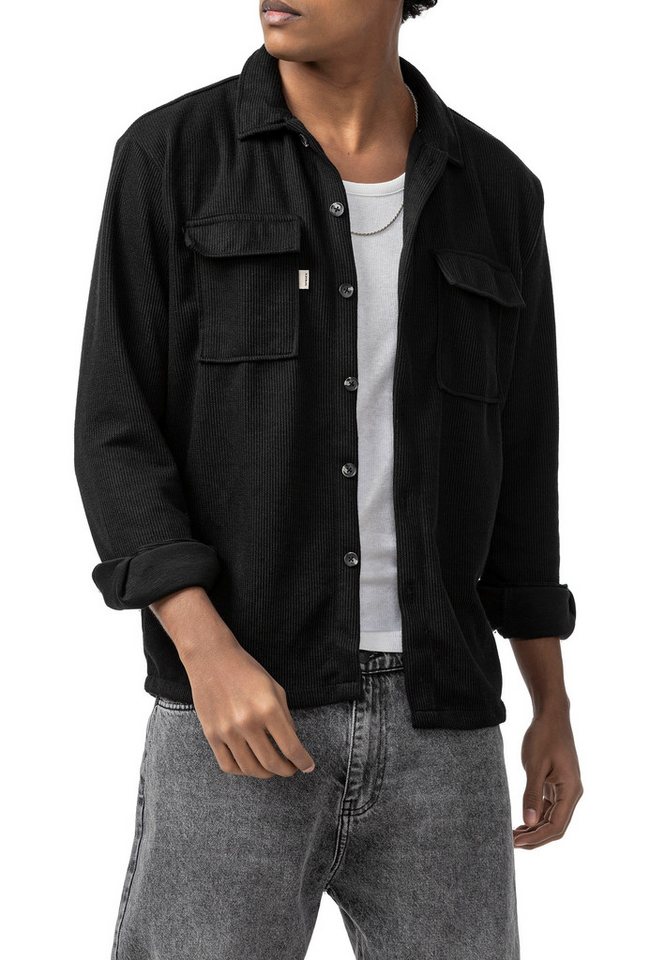 RedBridge Langarmhemd mit Brusttaschen Cordhemd mit Knopfleiste Casual – Bild 3 von 5