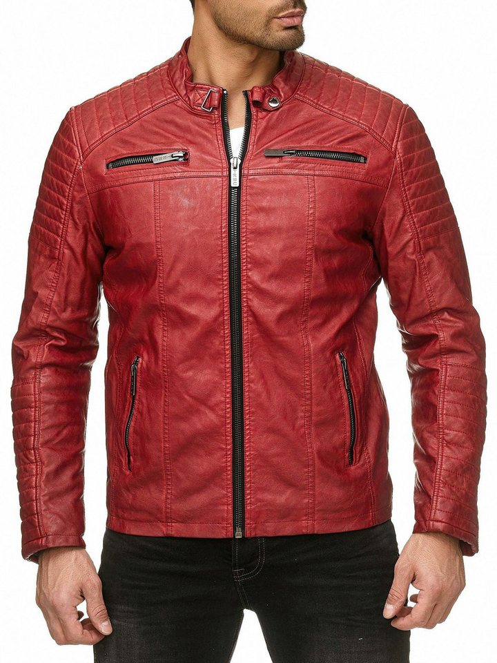 RedBridge Lederimitatjacke aus robustem Kunstleder mit Reißverschluss und Stehkragen – Bild 2 von 3