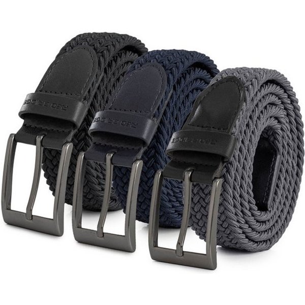 RedBridge Stoffgürtel 3er Pack Flechtgürtel elastisch mit Metallschließe Stufenlos verstellbar