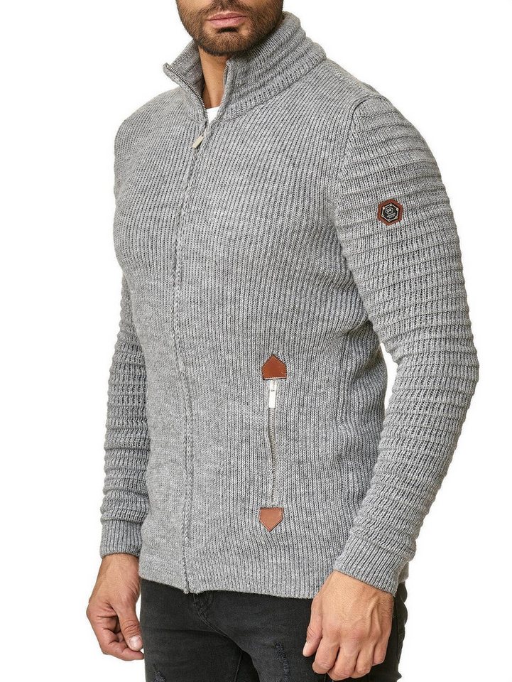 RedBridge Strickjacke aus Grobstrick mit praktischen Reißverschlusstaschen wechselnde Strickart – Bild 2 von 4