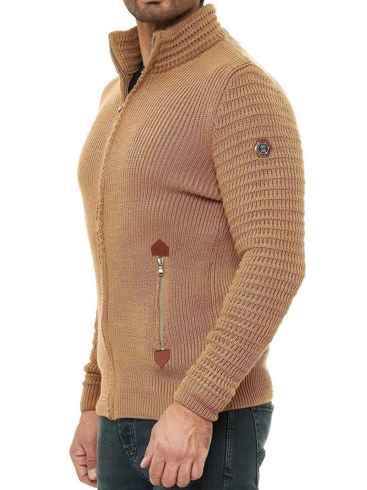 RedBridge Strickjacke aus Grobstrick mit praktischen Reißverschlusstaschen wechselnde Strickart – Bild 2 von 5