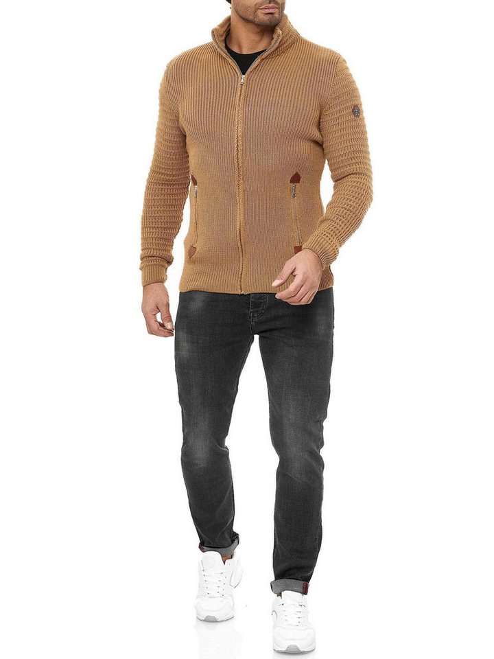 RedBridge Strickjacke aus Grobstrick mit praktischen Reißverschlusstaschen wechselnde Strickart – Bild 5 von 5