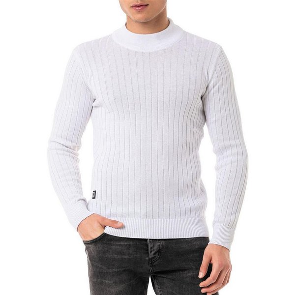 RedBridge Strickpullover mit kurzem Stehkragen in Rippstrick Kurzer Stehkragen in Feinstrick