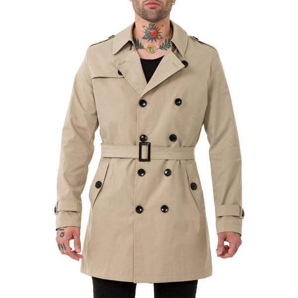RedBridge Trenchcoat Red Bridge Herren Mantel Trenchcoat Jacke Beige L