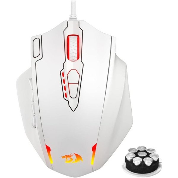 Redragon 12400 DPI Kabelgebundene Laser MMO mit Hochpräziser Betätigung Gaming-Maus (kabelgebunden, RGB-Hintergrundbeleuchtung & Programmierbare Tasten)
