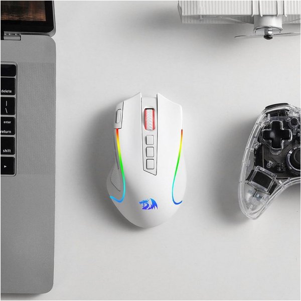 Redragon M612 Maus, RGB, 2,4 GHz/Bluetooth/Kabelgebunden, 8000 DPI Gaming-Maus (Bluetooth, Funk, kabelgebunden, 9 Programmierbare Tasten, Schnellfeuer, 3-Modus-