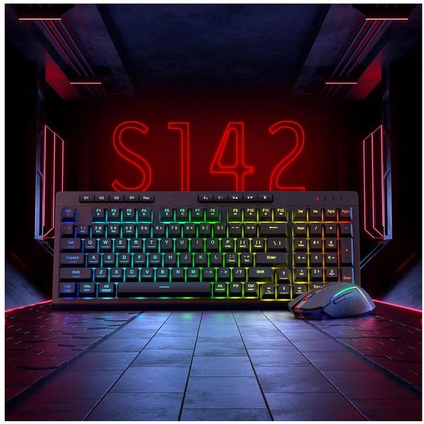 Redragon S142 Membrantastatur mit Maus, Gaming Tastatur- und Maus-Set, 2,4 GHz/Bluetooth/kabelgebunden, RGB, Anti-Ghosting, Programmierbar