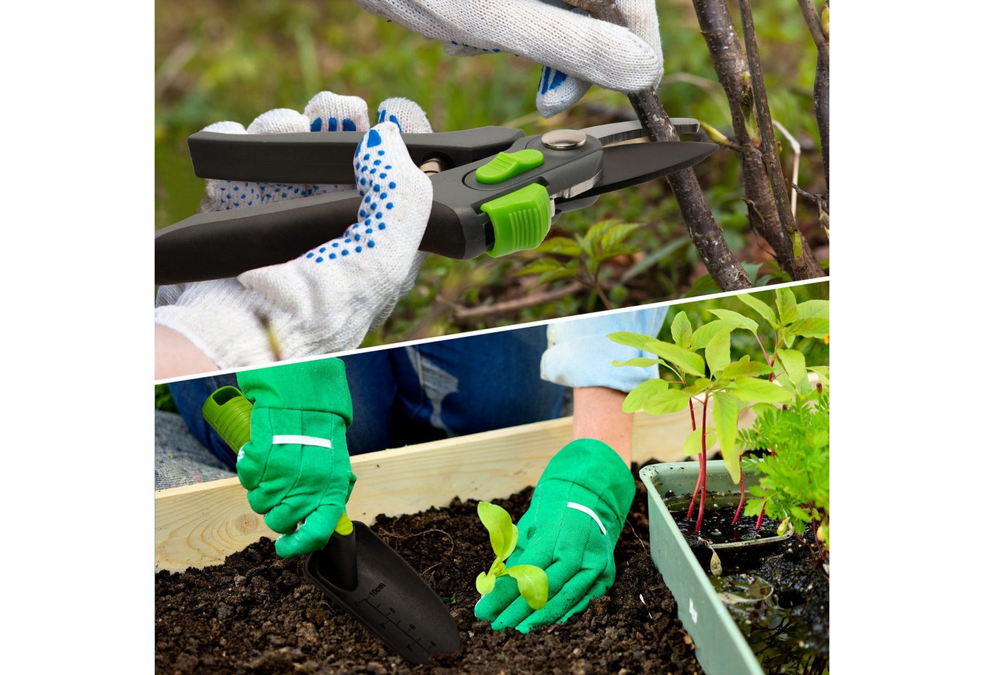 Refined Living Gartenpflege-Set Gartenschere & Schaufel Set, Gartengeräte Set, Gartenarbeit Zubehör, Sicher,Vielseitigkeit, zum Schneiden, Umpflanzen, Pflegen v – Bild 4 von 5