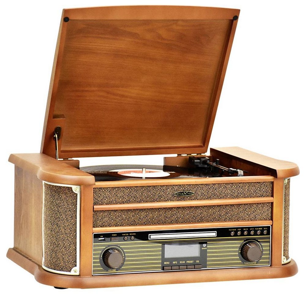 Reflexion HIF2002DAB Retro HiFi Anlage mit DAB+, Bluetooth 5.0 & USB-Encoding Radioplattenspieler (Riemenantrieb, Bluetooth, Bluetooth, Kassettenspieler, CD/MP3 – Bild 3 von 5