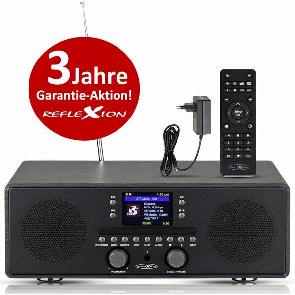 Reflexion HRA23INT Stereo DAB+ Radio mit CD-Player, Bluetooth, UKW, USB und AUX Internet-Radio (Digitalradio (DAB), UKW-Radio, Internetradio, 160 W, 2,4" TFT-Fa
