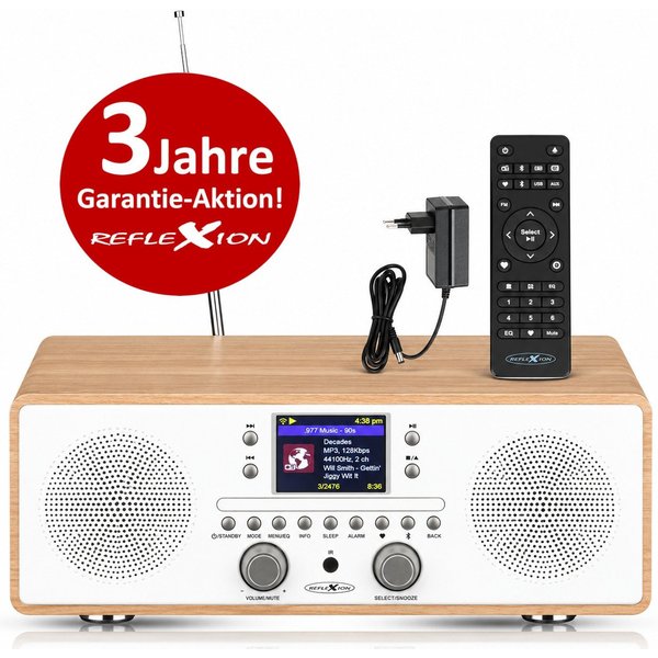Reflexion HRA23INT Stereo DAB+ Radio mit CD-Player, Bluetooth, UKW, USB und AUX Internet-Radio (Digitalradio (DAB), UKW-Radio, Internetradio, 160 W, 2,4" TFT-Fa