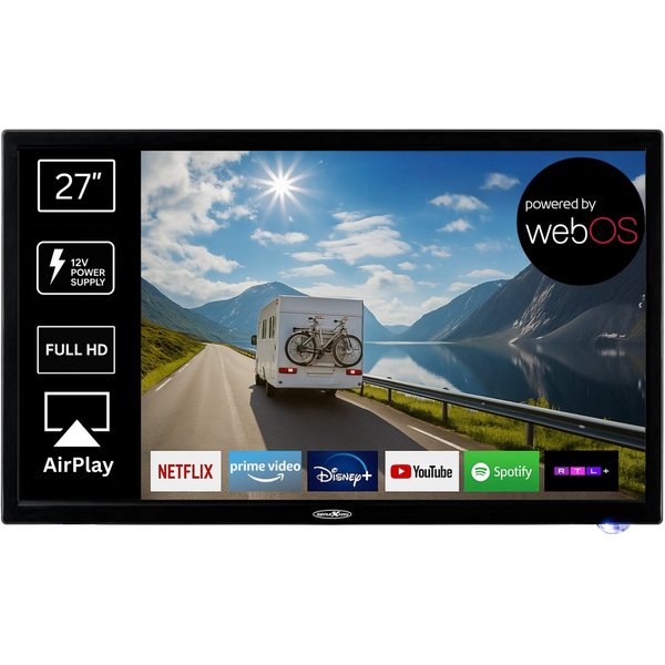Reflexion LDD27iBT LED-Fernseher (69 cm/27 Zoll, Full HD, Smart-TV, powered by WebOS Hub (LG), DC IN 12 Volt, Netzteil 230 Volt, integrierter DVD-Player)