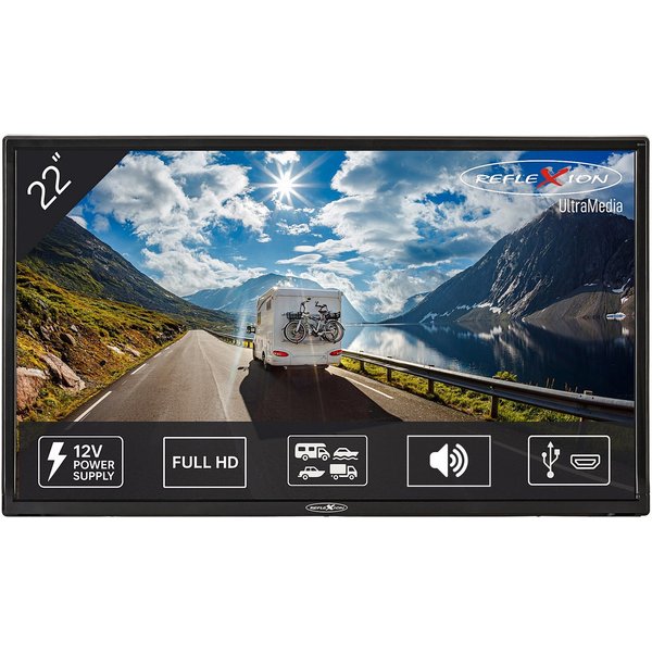 Reflexion LED2225 LED-Fernseher (55,00 cm/22 Zoll, Full HD, DC IN 12 V, Netzteil 230 V, DVB-T2HD / S2 / C, CI+SLOT, PVR)