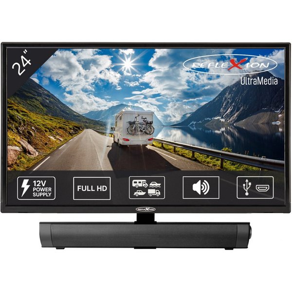 Reflexion LED2425 LED-Fernseher (60,00 cm/24 Zoll, Full HD, DC IN 12 V, Netzteil 230 V, DVB-T2HD / S2 / C, CI+SLOT, PVR)