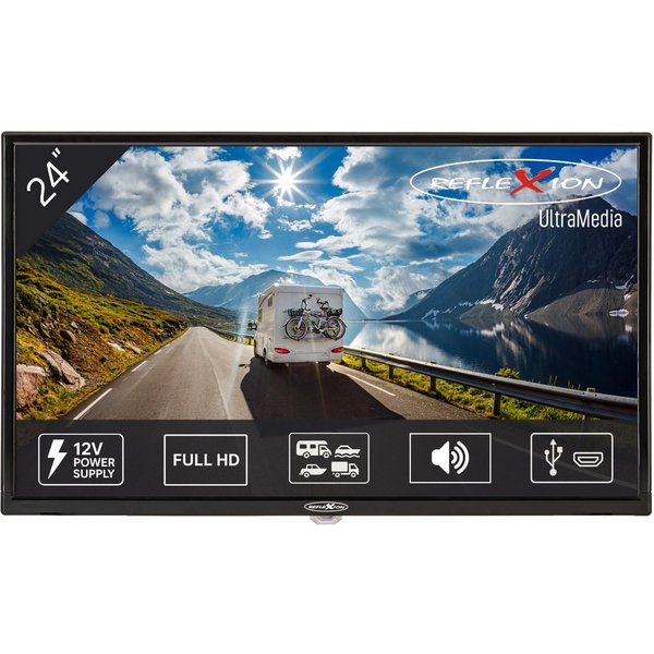 Reflexion LED2425 LED-Fernseher (60,00 cm/24 Zoll, Full HD, DC IN 12 V, Netzteil 230 V, DVB-T2HD / S2 / C, CI+SLOT, PVR)