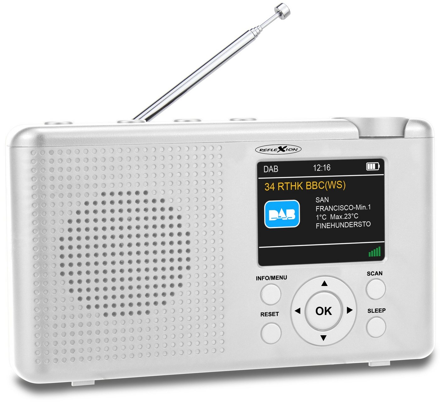 Reflexion TRA23DAB weiß Digitalradio (DAB) (Digitalradio (DAB), 16 W, 2,4" Farbdisplay (Dimmbar), 1200 mAh Akku) – Bild 3 von 3