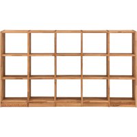 Regal "Grid" 5 x 3 Fächer, B 225 x H 125 x T 34 cm, Wildeiche geölt
