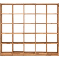 Regal "Grid" 5 x 5 Fächer, B 225 x H 202 x T 34 cm, Wildeiche geölt